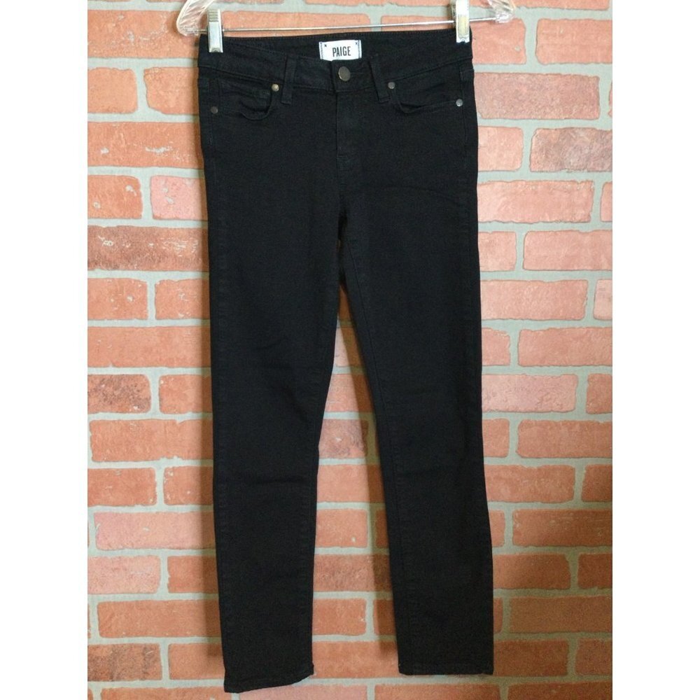 Paige Womens Jeans Verdugo Crop Skinny Jegging Black Stretchy Size 25